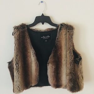 Women’s Brown Faux Fur Vest